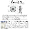 JS380-150H ステンレス鋼製重量用戸車JS380型 LAMP(スガツネ工業) 82620250