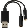 USBオーディオ変換ケーブル ヘッドフォン+マイク用 アイネックス