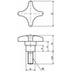 KJWM-32-M6-35 鍋屋バイテック会社 十字ノブ(おねじ) NBK(鍋屋バイテック会社) 82704941