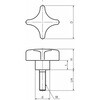 KJMS-63-M12-30 鍋屋バイテック会社 十字ノブ(おねじ) NBK(鍋屋バイテック会社) 82699097