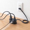 TAP-MC2A1AC2BK 電源タップ  モバイルタイプ 巻き取り式 サンワサプライ 82734386