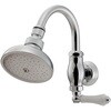 GA-DW009 回転シャワー水栓 壁付 取付ねじ PJ1/2 シャワーホースレス レバーハンドル ヘッド一体型 首振り 角度調節機能付   銭湯 温泉 大きいヘッド GAONA(ガオナ) 82826330