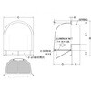 CFN225 外壁用アルミ製換気口 深型フード 大口径 金網型7×14ラス網 下部開閉タイプ 西邦工業 82953511