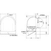 CFND150 外壁用アルミ製換気口 深型フード 金網型7×14ラス網 下部開閉タイプ 防火ダンパー付 西邦工業 82953870