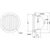 STD150G 外壁用アルミ製換気口 ベントキャップ 縦ガラリ 防火ダンパー付(薄型) 西邦工業 82957056