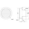 SV150A 外壁用アルミ製換気口 ベントキャップ 低圧損(厚型) 西邦工業 82956381