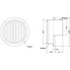 ST100H 外壁用アルミ製換気口 ベントキャップ 偏芯縦ガラリ 低圧損(厚型) 西邦工業 82954098