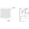 KXD75C 外壁用アルミ製換気口 フラットグリル 角ガラリ型 防火ダンパー付 西邦工業 82955471