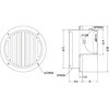 STD150HC 外壁用アルミ製換気口 ベントキャップ 偏芯縦ガラリ 防火ダンパー付 低圧損(厚型) 西邦工業 82955026