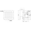 KXUD75C 外壁用アルミ製換気口 角型フラットフード 防火ダンパー付 西邦工業 82958036