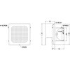 KNUD75C 外壁用アルミ製換気口 角型フラットフード 角金網型10メッシュ 防火ダンパー付 西邦工業 82957975