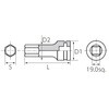 EA164KK-322 3/4"DRx22mm [HEX]インパクトビットソケット エスコ 83019520