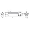 EA164KD-207 3/8"DRx7mm[HEX] EA164KDシリーズ エスコ 83019565