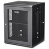 RK1520WALHM サーバーラック/壁掛型キャビネット/15U/4ポスト/取付奥行41cm/耐荷重90kg/ヒンジ付/ネットワーク機器用 StarTech.com 83116647