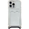 iPhone 13 Pro対応 クリアケース/ロングストラップ/カードポケット付 ブルー