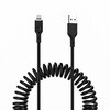 ケーブル Coiled Series[USB Type-A to Lightning]1.5m コイル型 ブラック AUKEY(オーキー)