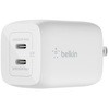 USB-C 2ポートPD65W 小型GaN急速充電器折畳式プラグ BELKIN(ベルキン)