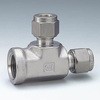 ステンレス製ダブルフェルール継手 メスランチーズ(ミリサイズチューブとオスISOテーパーネジを接続) ハイロック