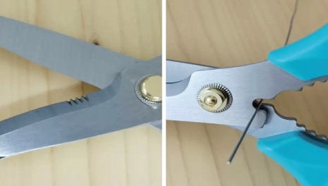 ギザ刃とノッチ部を使った針金などのカット