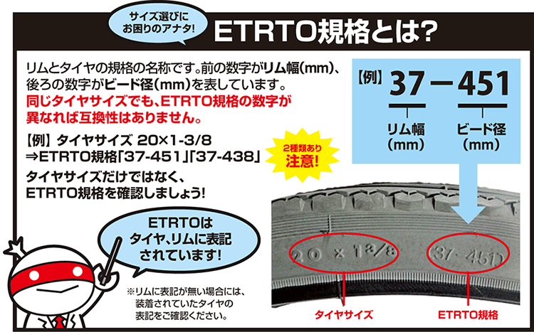 自転車 タイヤ の 大き さ