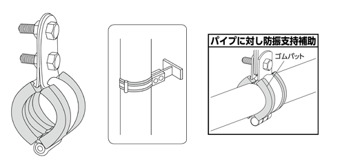 防振ゴム付立バンド<