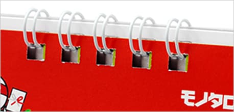 リングタイプでバラつかず、めくりやすくなっています。