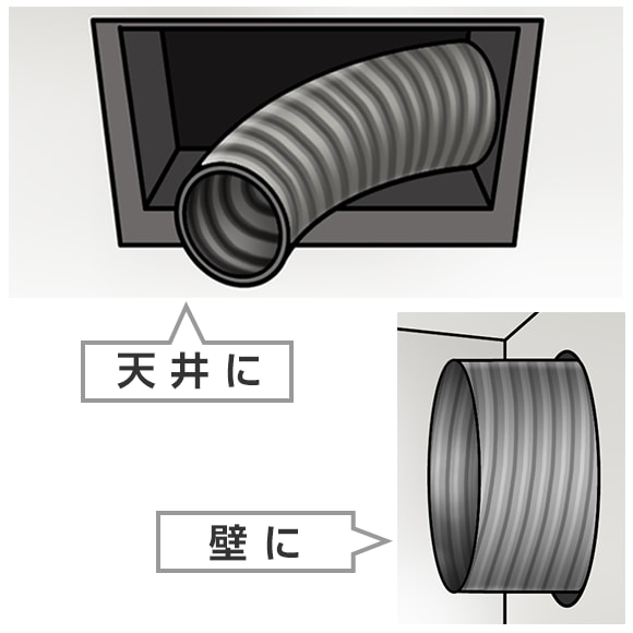 換気工事部材・フレキシブルダクトφ100とφ125