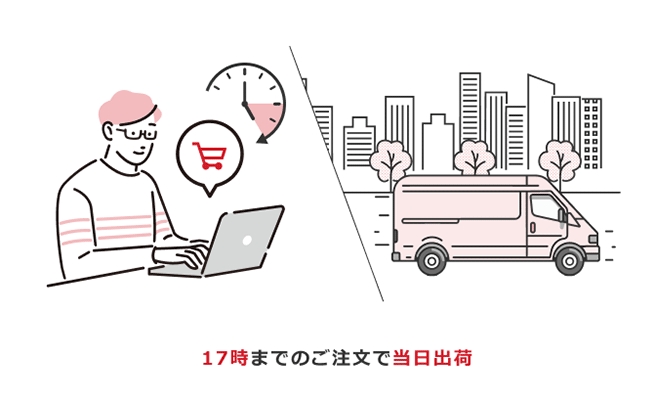 17時までのご注文で当日出荷