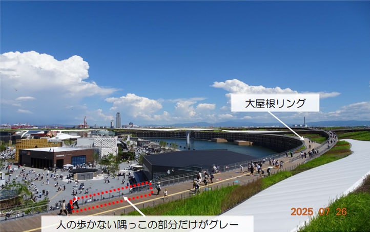 図-4 (図5-51) 大屋根リングから見た廊下の概観