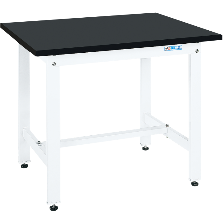 中量作業台 パールホワイト(CSタイプ/耐荷重500kg/サカエリューム天板ブラック色/H740/固定式)